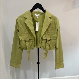 Cropped Utility Jacket in Green